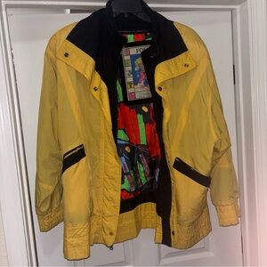 London Fog Yellow and Black Windbreaker